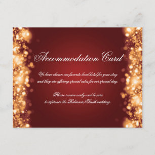 Carte D'accompagnement Hébergement Éclairage Or Rouge