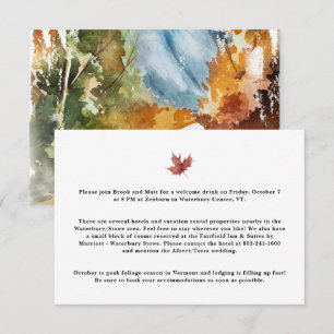 Carte D'accompagnement Hébergement Hôtel Mariage Montagne Automne Enclos