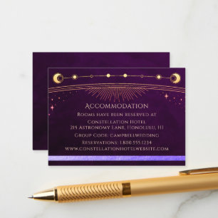 Carte D'accompagnement Hébergement Mystique Rainbow Deep Plum Sun Moon