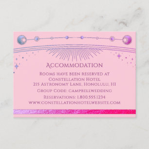 Carte D'accompagnement Hébergement mystique rose céleste violet