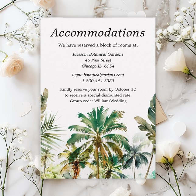 Carte D'accompagnement Hébergements de mariage de destination de plage tr (Créateur téléchargé)