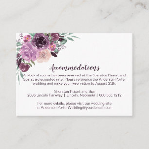 Carte D'accompagnement Hébergements Fleuris Sangria Violet Mauve