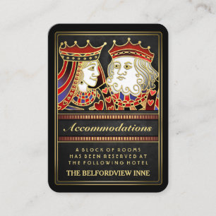 Carte D'accompagnement Hébergements King & Queen Black Red 2,5 x 3,5