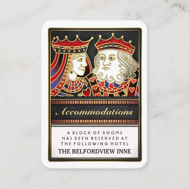 Carte D'accompagnement Hébergements King & Queen Black Red 2,5 x 3,5 (Devant)