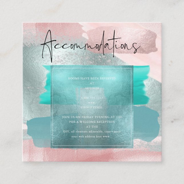 Carte D'accompagnement Hébergements PixDezines Watercolor Blush Sage (Devant)
