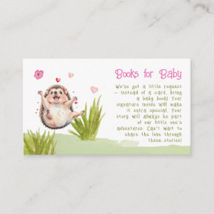 Carte D'accompagnement Hedgehog Fun Garden Party Books for Baby shower