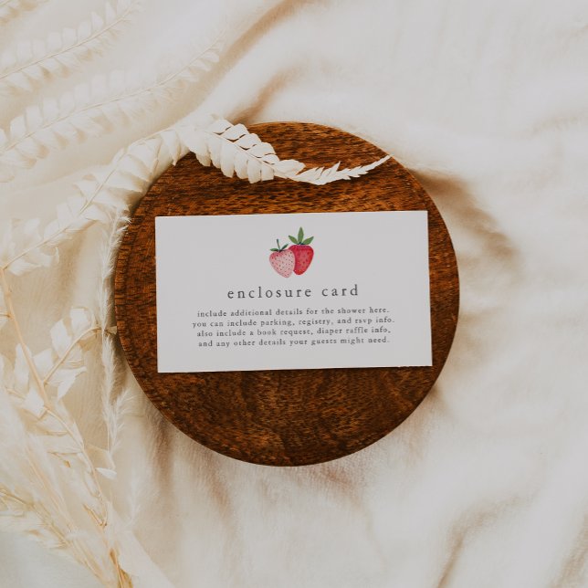 Carte D'accompagnement HEIDI Pink Berry Sweet Strawberry Girl Baby Douche (HEIDI Pink Berry Sweet Strawberry Girl Baby Shower Enclosure Card)