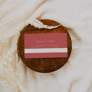 Carte D'accompagnement HEIDI Red Summer Simple Baby shower Déchets Raffle