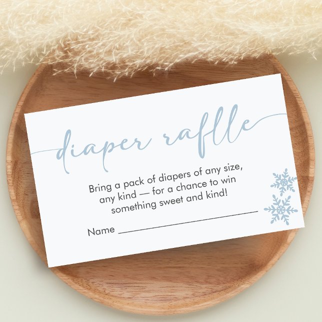 Carte D'accompagnement Hello Baby Shower Diaper Raffle (Winter Baby Shower Diaper Raffle)