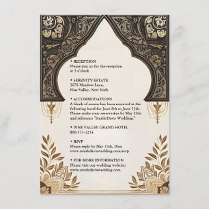 Carte D'accompagnement Henna Islam Nikah arabe Walima Mariage musulman