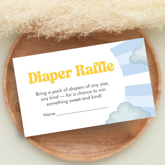 Carte D'accompagnement Here Comes the Son Baby Shower Diaper Raffle (Here Comes the Sun Baby Shower Diaper Raffle)