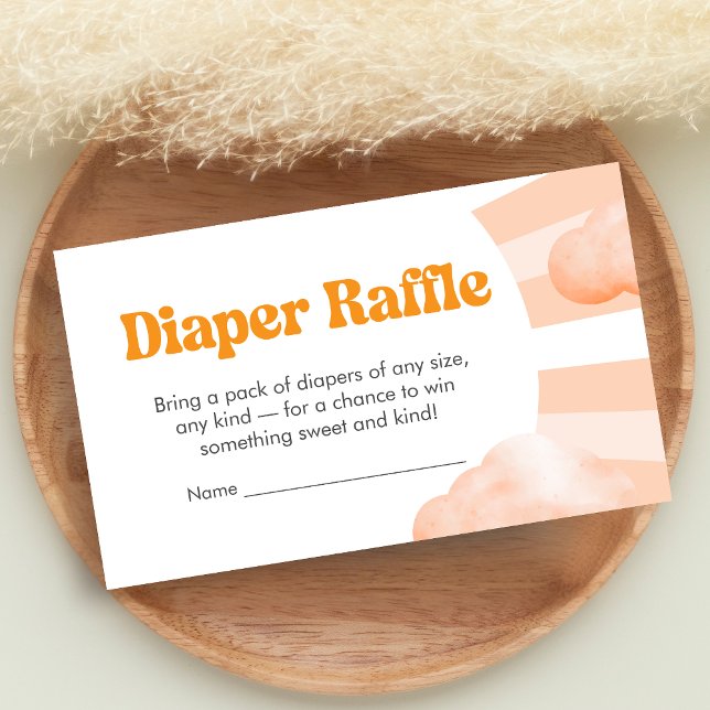 Carte D'accompagnement Here Comes the Sun Baby Shower Diaper Raffle Enclo (Sunshine Baby Shower Diaper Raffle)
