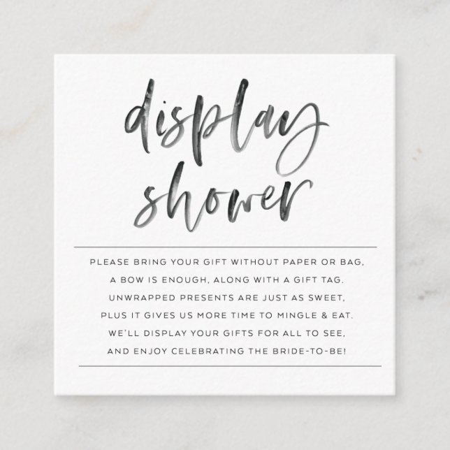 CARTE D'ACCOMPAGNEMENT HEUREUSE HEURE AFFICHAGE DOUCHE INSÉRER (Devant)