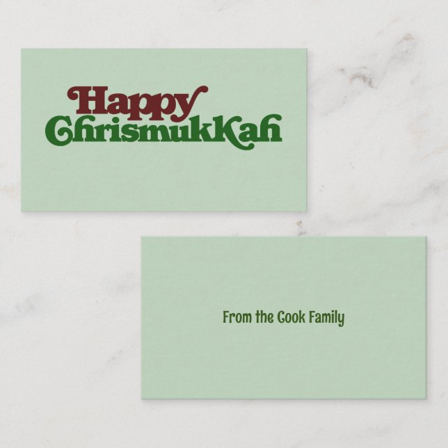 Carte D'accompagnement Heureux Chrismukkah (Devant / Derrière)
