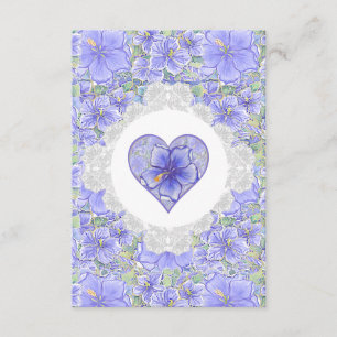 Carte D'accompagnement Hibiscus & dentelle BLEU