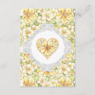 Carte D'accompagnement Hibiscus & dentelle JAUNE