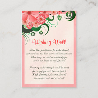 Carte D'accompagnement Hibiscus Floral rose Mariage bien désirer