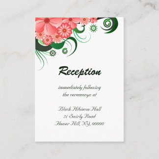 Carte D'accompagnement Hibiscus rose floral Salle de réception de mariage