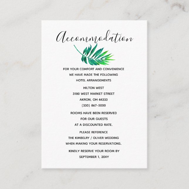 Carte D'accompagnement Hibiscus tropical Hawaiian Beach Wedding (Devant)