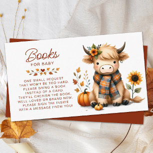 Carte D'accompagnement Highland Cow Automne Cute Calf Livres Pour Bébé
