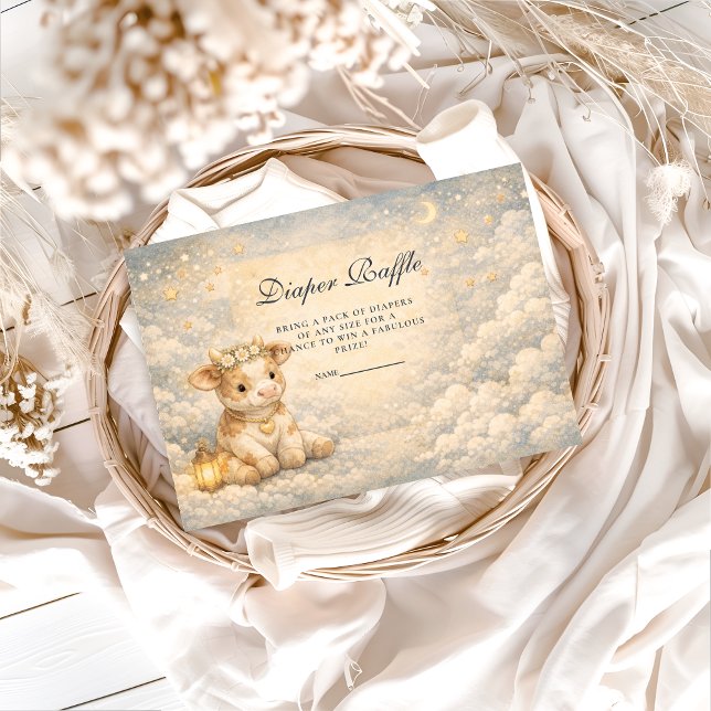Carte D'accompagnement Highland Cow Floral Diapper Raffle (Créateur téléchargé)