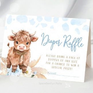 Carte D'accompagnement Highland Cow Holy Cow baby boy shower 