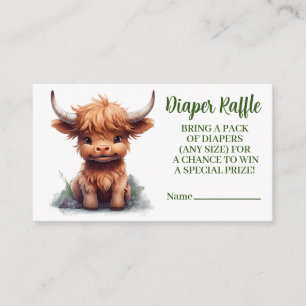 Carte D'accompagnement Highland Vache tombola de la couche verte
