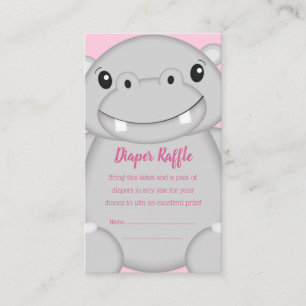 Carte D'accompagnement Hippo Baby shower rose