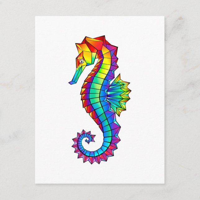 Carte D'accompagnement Hippocampe polygonal arc-en-ciel (Devant)
