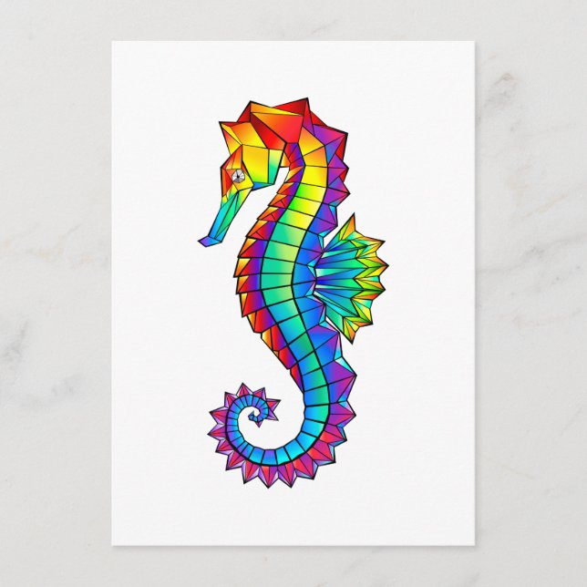 Carte D'accompagnement Hippocampe polygonal arc-en-ciel (Devant)
