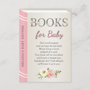 Carte D'accompagnement Histoire rose livre pour bébé douche de paillettes