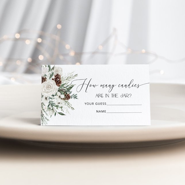 Carte D'accompagnement Hiver à feuillage persistant devinez combien de ca (Créateur téléchargé)