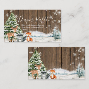 Carte D'accompagnement Hiver Animal Woodland Snowflakes Déchets Raffin