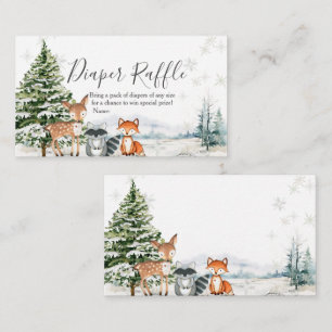 Carte D'accompagnement Hiver Animal Woodland Snowflakes Déchets Raffin