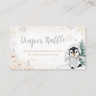 Carte D'accompagnement Hiver Arctic Penguin Baby shower Déchets Raffin