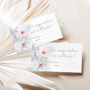 Carte D'accompagnement Hiver bleu poussiéreux Combien de bonbons jeu