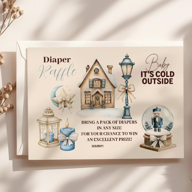 Carte D'accompagnement Hiver Blue Noël Diapper Raffer (Créateur téléchargé)