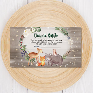 Carte D'accompagnement Hiver Bois Animaux Baby shower de rousseur