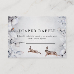 Carte D'accompagnement Hiver Bois Animaux Baby shower Déchets Raffle