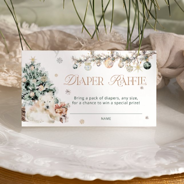 Carte D'accompagnement Hiver Cute Ours Polaire Baby shower Déchets Raffin (Créateur téléchargé)
