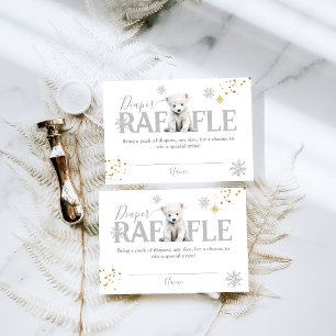 Carte D'accompagnement Hiver Moderne Ours Neutre Baby shower Baisse