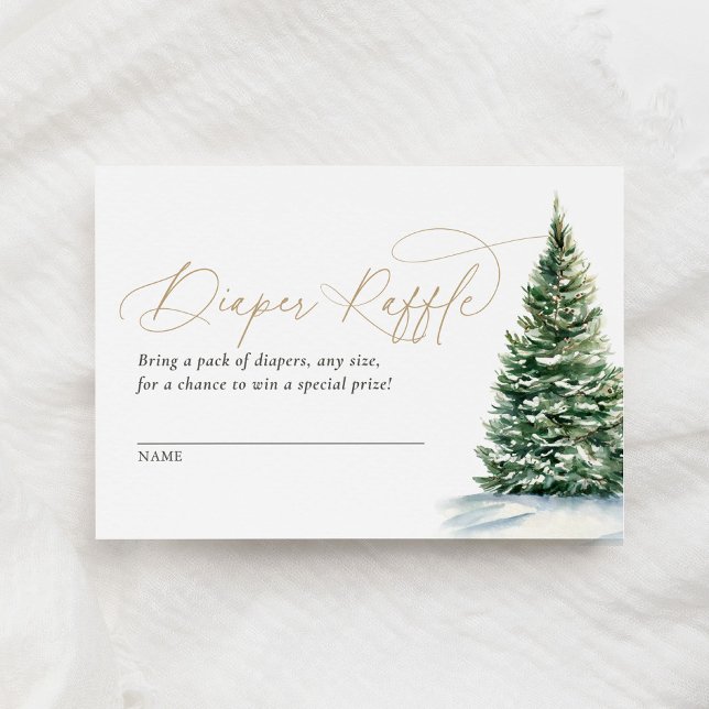 Carte D'accompagnement Hiver Noël Arbre Baby shower Déchets Raffin (Créateur téléchargé)