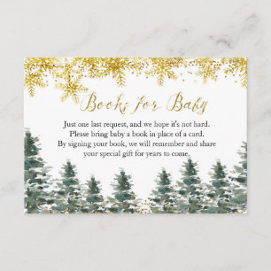 Carte D'accompagnement Hiver Noël Arbre Baby shower Livres pour bébé