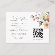 Hiver Noël Sage Vert QR Code Mariage RSVP