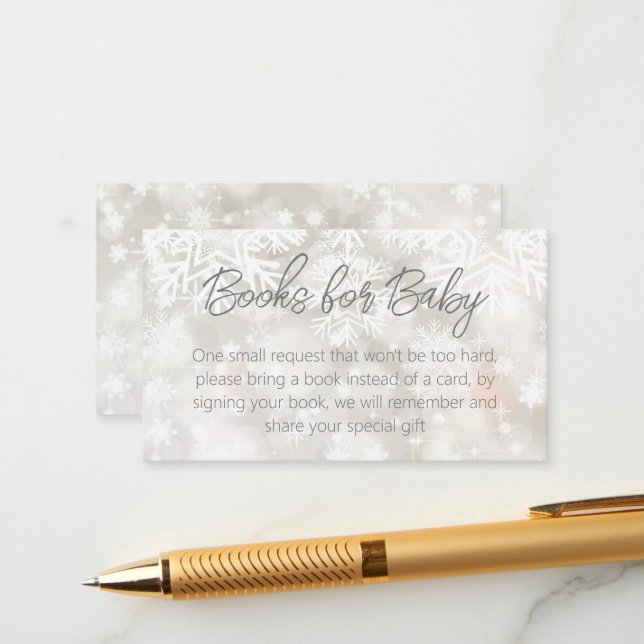 Carte D'accompagnement Hiver pastel pastel demande de réservation de baby (Devant/Arrière en situation)