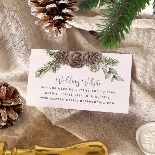 Carte D'accompagnement Hiver Pine Cone Mariage de verdure