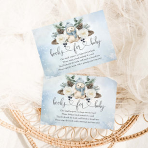 Carte D'accompagnement Hiver Polar Bear Boy Baby shower Livres Pour Bébé