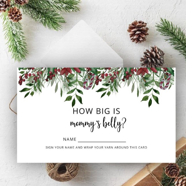 Carte D'accompagnement Hiver, quelle taille a le ventre de maman ? (Créateur téléchargé)