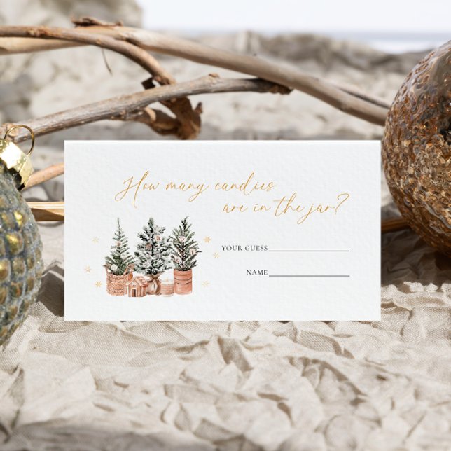 Carte D'accompagnement hiver Rustique Noël Devis Combien de bonbons (Créateur téléchargé)