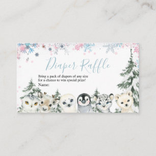 Carte D'accompagnement Hiver Snowflakes Animal Artics Diaper Raffin